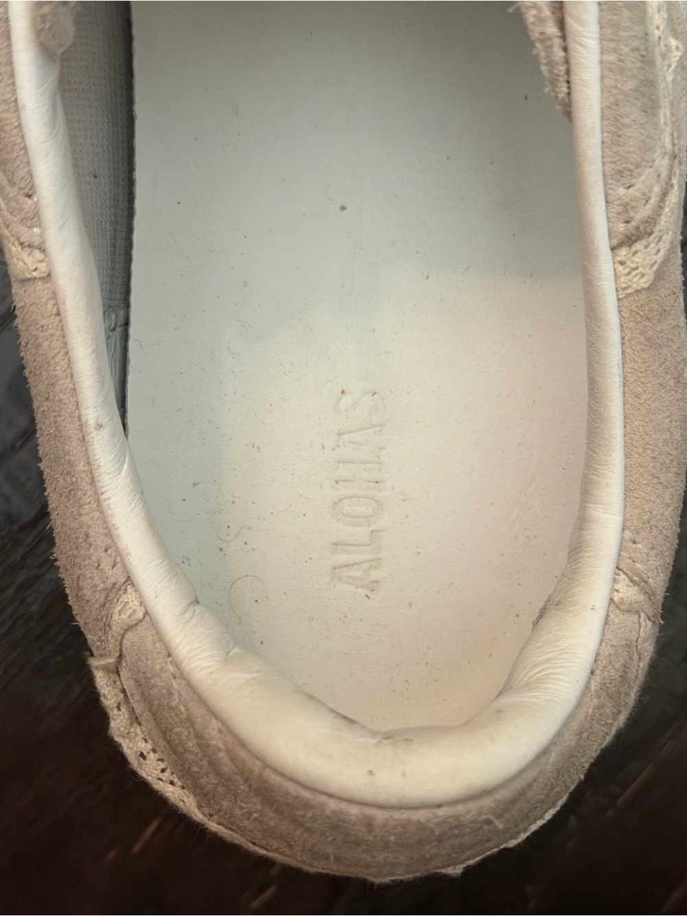 Alohas Women’s Suede Lace-Up Sneakers in Light Beige - Picture 4 of 6